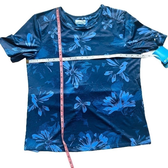 COLUMBIA Chill River short sleeve shirt back keyhole openings blue size L - Picture 13 of 14
